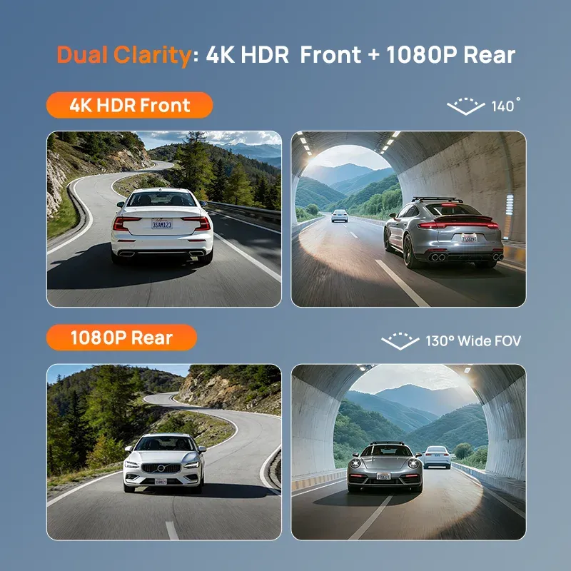 Caméra embarquée 70mai A810 Lite 4K HDR et 1080P avec supercapaciteur, 4G LTE, télécommande Wi-Fi 6, GPS et commande vocale 3