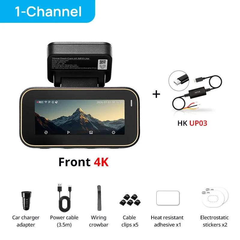 Caméra embarquée 70mai A810 Lite 4K HDR et 1080P avec supercapaciteur, 4G LTE, télécommande Wi-Fi 6, GPS et commande vocale 11
