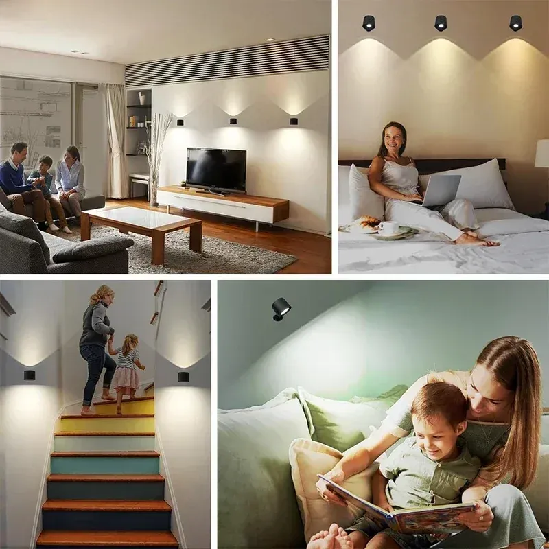 Lampe LED magnétique à rotation à 360 degrés
