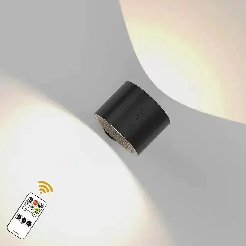 Applique murale LED double tête, commande tactile, télécommande rotative à 360 degrés, recharge USB, veilleuse portable sans fil pour chambre à coucher, lampe de lecture 8