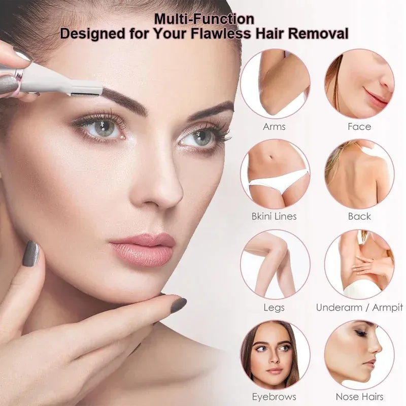 Rasoir électrique 4 en 1 pour femme, épilateur indolore rechargeable pour le corps, le visage, les jambes et la zone bikini 2