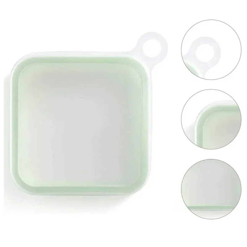 Boîte à lunch portable en silicone avec poignée, boîte à sandwich, boîte à toast, boîte à collation pour étudiants, employés de bureau, pique-nique 3