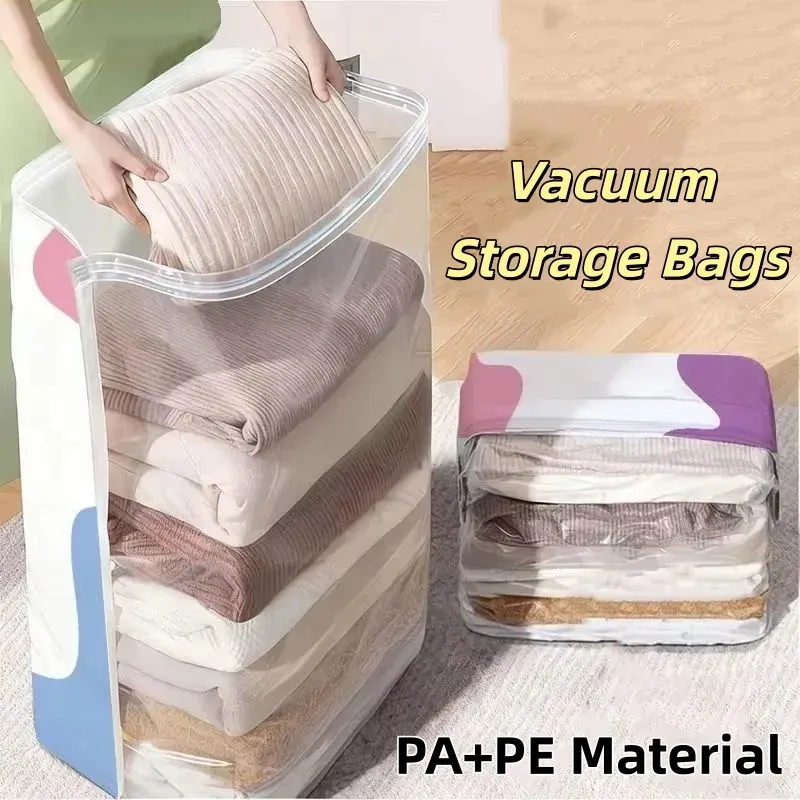 Sacs de rangement sous vide sans pompe pour vêtements, couvertures et édredons, grande capacité - Image 1