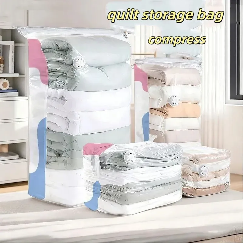 Sacs de rangement sous vide sans pompe pour vêtements, couvertures et édredons, grande capacité 3