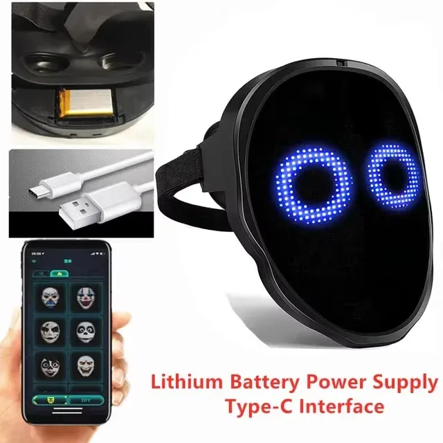 Masque LED Bluetooth programmable à commande par application 7