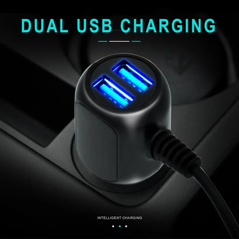 Câble de charge 3 en 1 pour caméra de tableau de bord, chargeur allume-cigare 12-24 V, câble d'alimentation mini USB et micro USB pour caméra DVR GPS 6