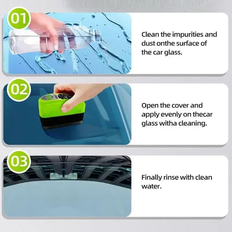 Brosse de nettoyage pour pare-brise et vitres de voiture, élimine le film gras 6