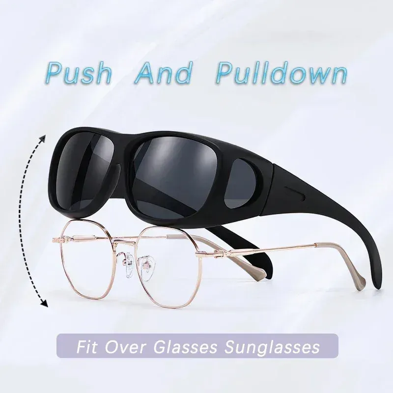 Lunettes de soleil polarisées à porter par-dessus les lunettes de vue, enveloppantes, pour la conduite, la pêche et le sport 4