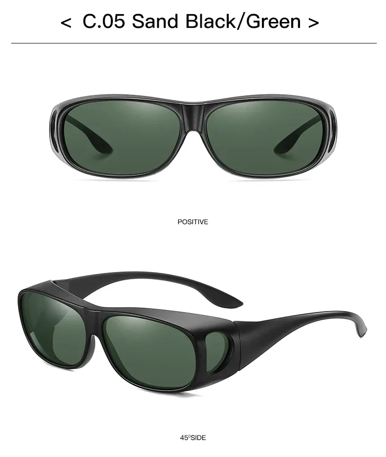 Lunettes de soleil polarisées, par-dessus lunettes de vue