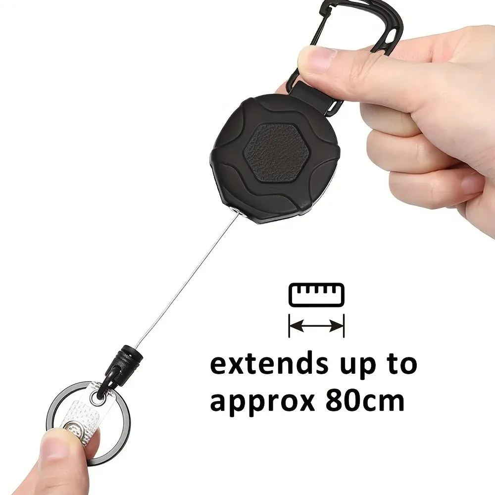 Bobine de badge rétractable, vue rapprochée