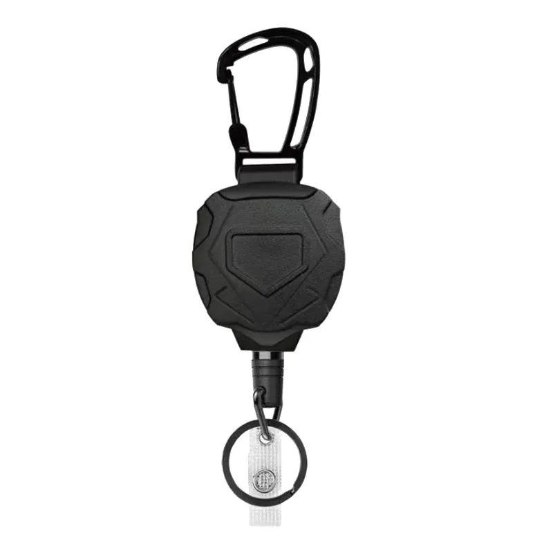 Bobine à badge rétractable robuste en acier, porte-clés avec cordon d'identification tactique (1 pièce) 21