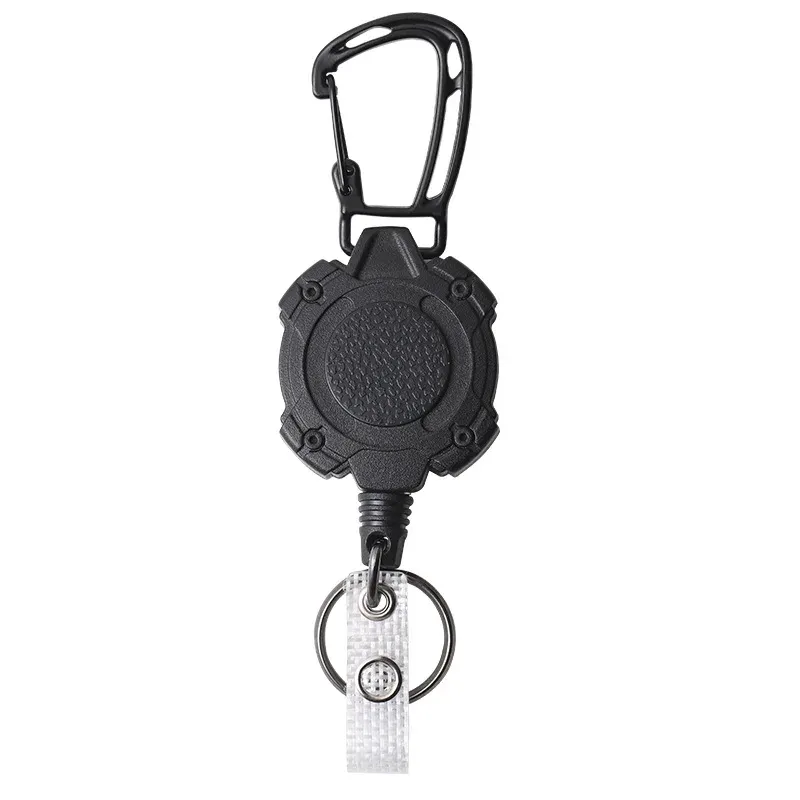 Bobine à badge rétractable robuste en acier, porte-clés avec cordon d'identification tactique (1 pièce) 11