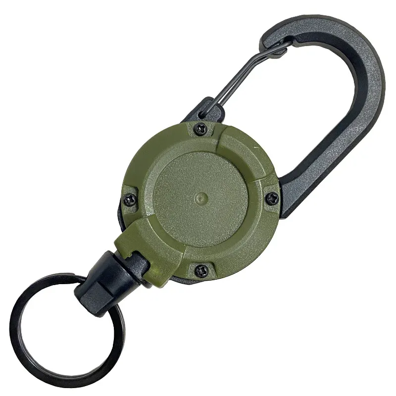 Bobine à badge rétractable robuste en acier, porte-clés avec cordon d'identification tactique (1 pièce) 17
