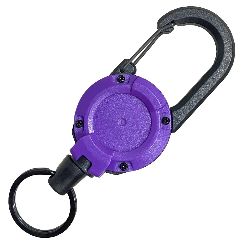 Bobine à badge rétractable robuste en acier, porte-clés avec cordon d'identification tactique (1 pièce) 14