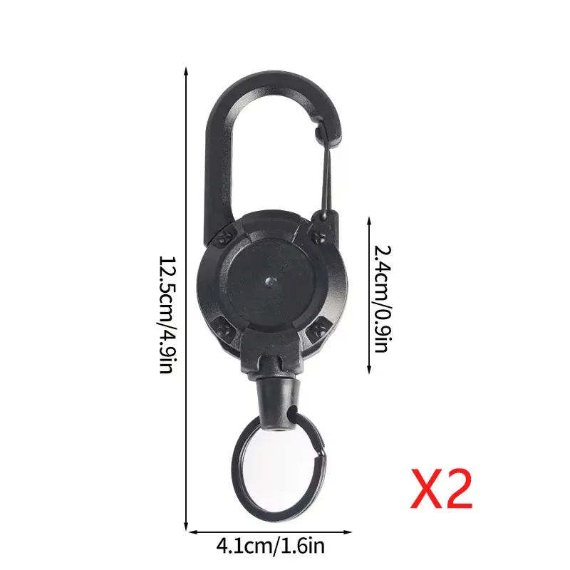 Bobine à badge rétractable robuste en acier, porte-clés avec cordon d'identification tactique (1 pièce) 20
