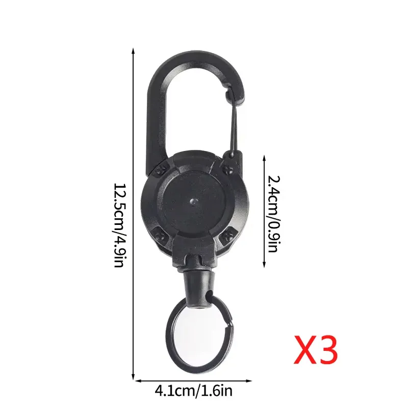 Bobine à badge rétractable robuste en acier, porte-clés avec cordon d'identification tactique (1 pièce) 19