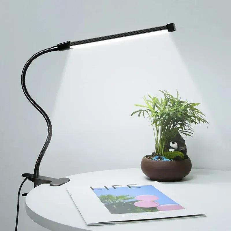 Lampe de bureau LED à pince avec protection des yeux, noire