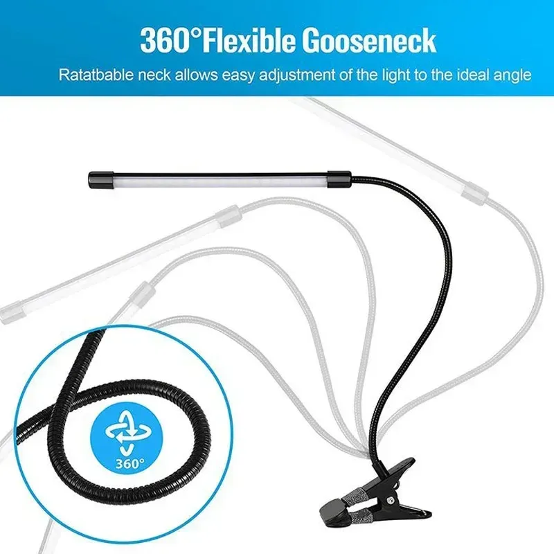 Lampe de bureau LED à pince avec protection des yeux, noire 3