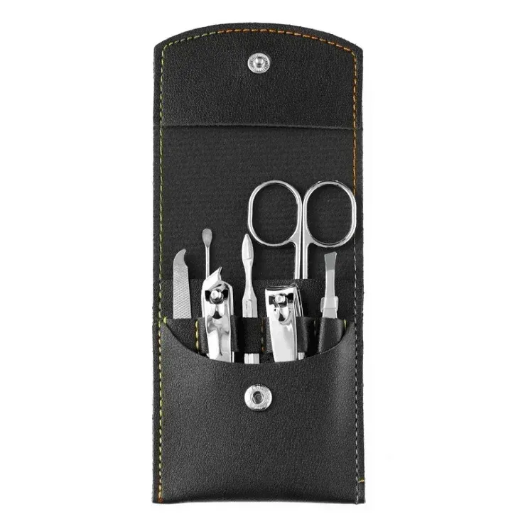 Kit de manucure et pédicure 7 pièces avec étui en cuir PU coloré (coupe-ongles, ciseaux, pince à épiler, tondeuse) 11