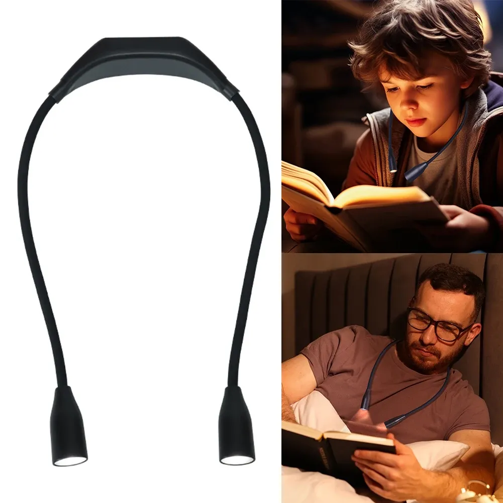 Lampe de lecture LED à col flexible, bras pliable et luminosité réglable, idéale pour la lecture, le bricolage et le tricot