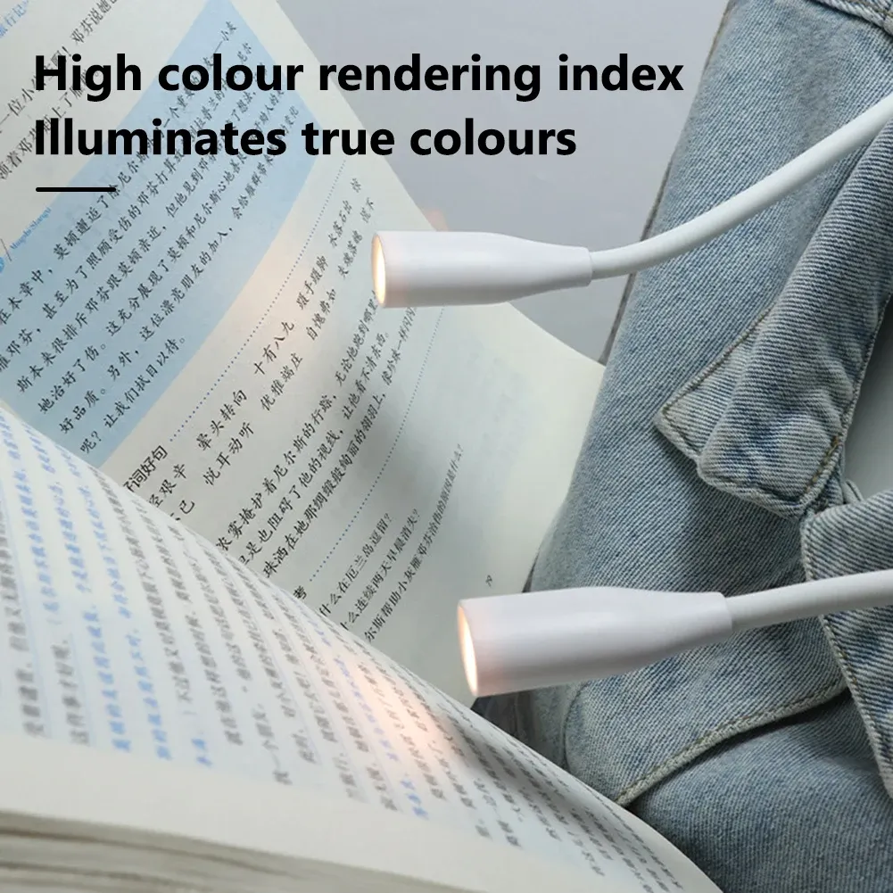 Lampe de lecture LED à col flexible, bras pliable et luminosité réglable, idéale pour la lecture, le bricolage et le tricot 3