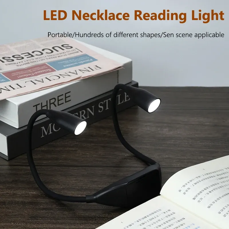 Lampe de lecture LED à col flexible, bras pliable et luminosité réglable, idéale pour la lecture, le bricolage et le tricot 4
