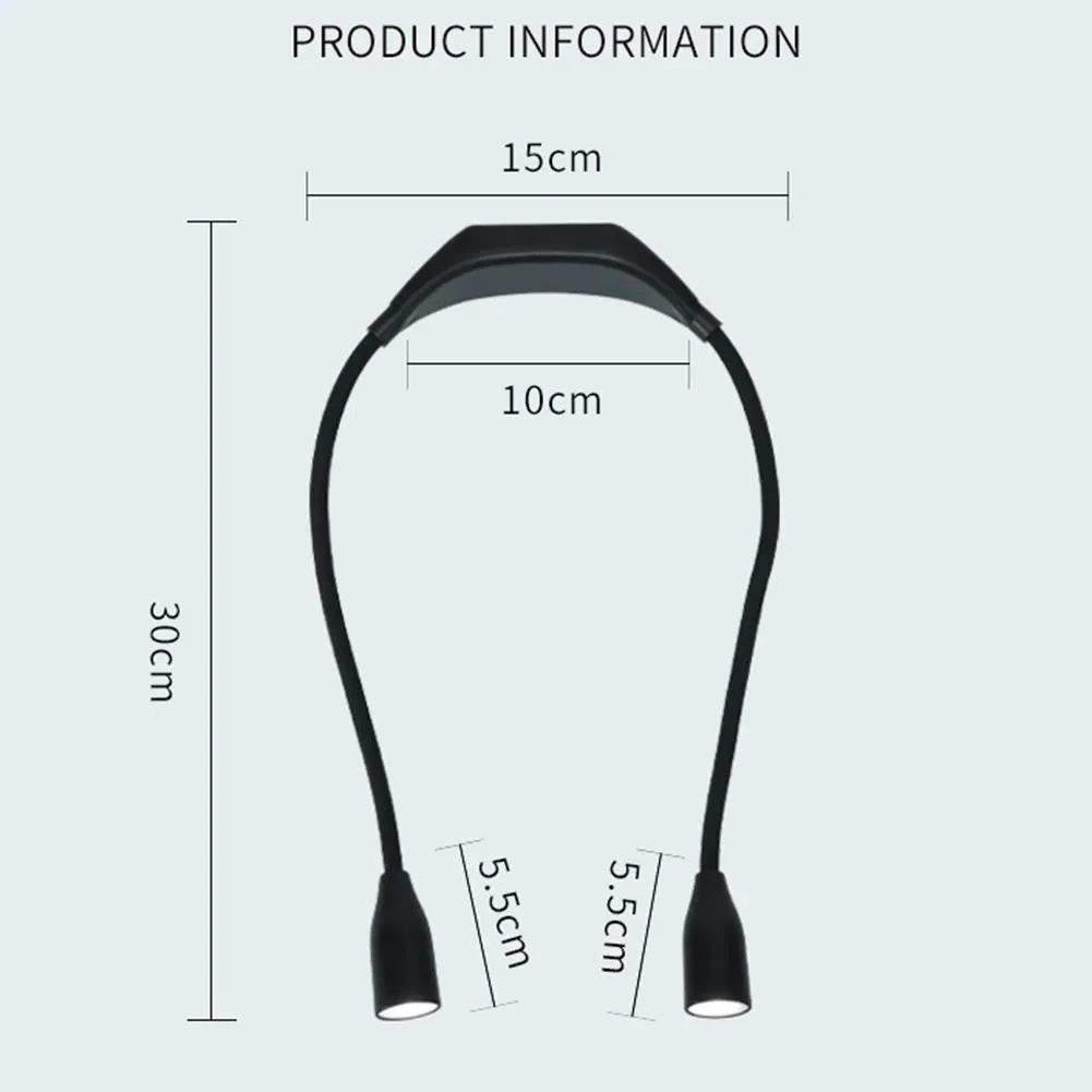 Lampe de lecture LED à col flexible, bras pliable et luminosité réglable, idéale pour la lecture, le bricolage et le tricot 6