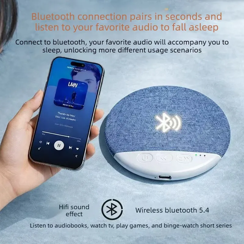 Mini haut-parleur Bluetooth sans fil pour dormir sous l'oreiller, disque sonore portable rechargeable 3