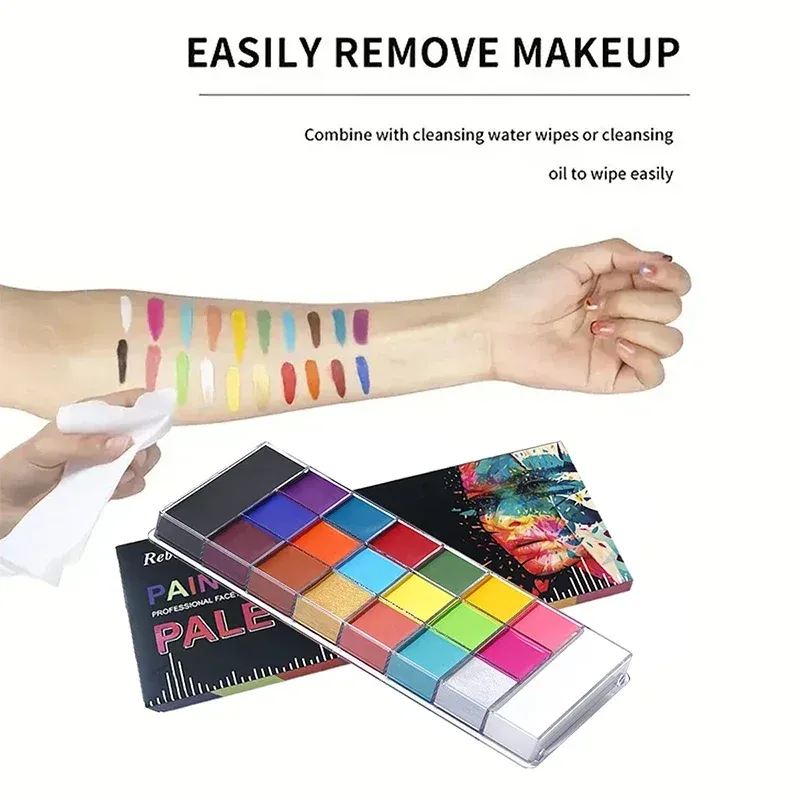 Sfx – Palette de peinture pour le visage et le corps, 20 couleurs, pour enfants et adultes, maquillage d'Halloween et déguisement 6