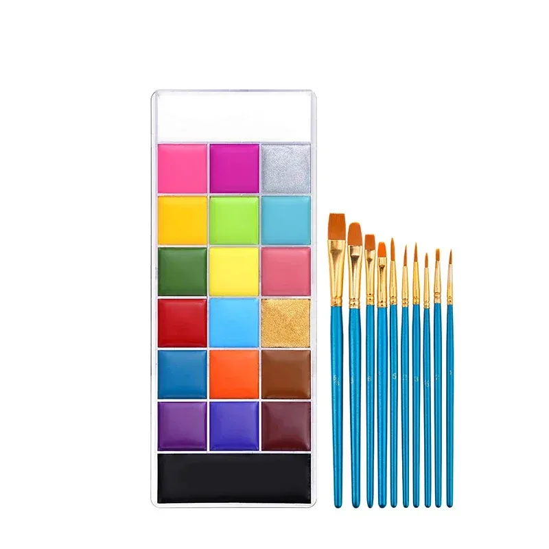 Sfx – Palette de peinture pour le visage et le corps, 20 couleurs, pour enfants et adultes, maquillage d'Halloween et déguisement 9