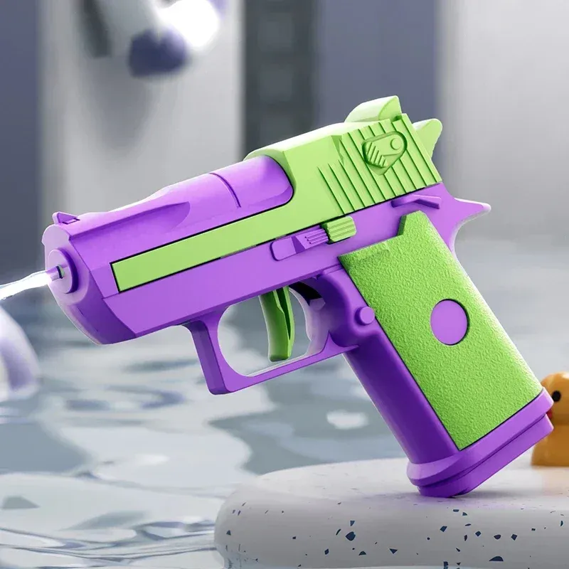Mini pistolet à eau mécanique à tir continu, jouet d'été pour jeux de piscine en plein air 12