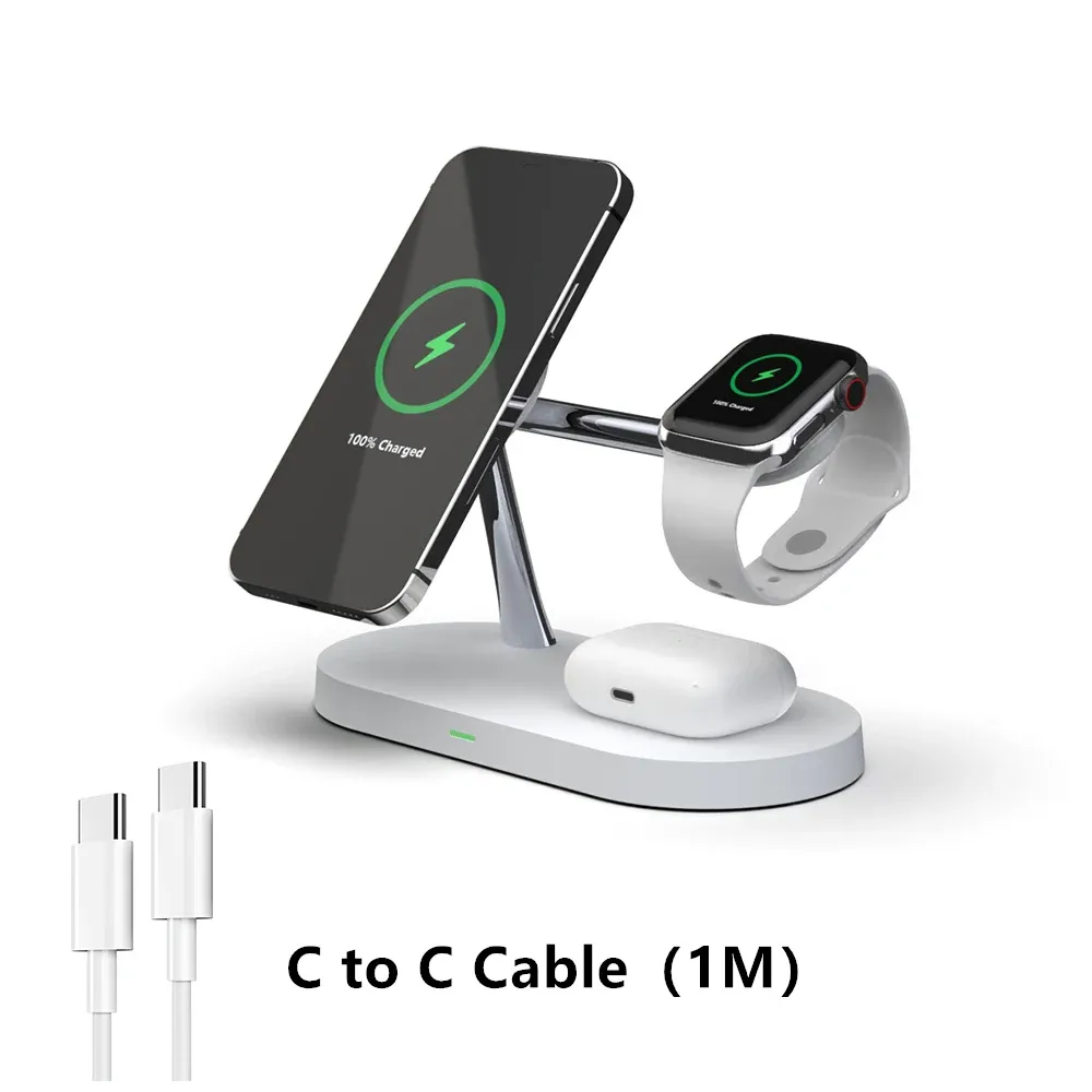 Support de chargeur sans fil 3 en 1 pour iPhone 12/13/14/15/16/17, station de charge rapide pour Apple Watch 10/9/8/7/6/5/4 et AirPods 2/3/Pro 7