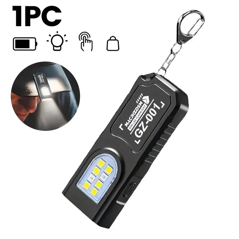Lampe de poche LED COB rechargeable USB-C, mini torche portable avec clip magnétique pour usage d'urgence 12