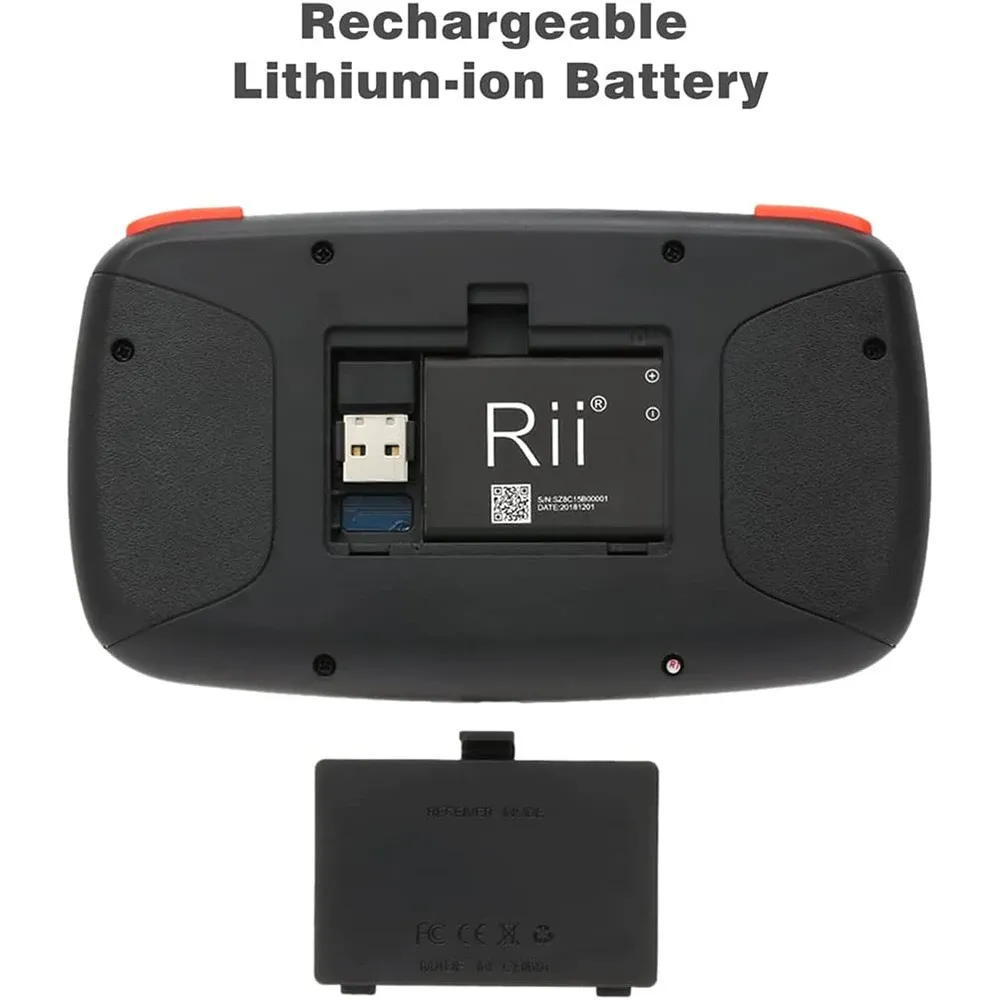 Rii I4 Mini Clavier sans fil avec pavé tactile, rétroéclairé, 2,4 GHz et Bluetooth, compatible Windows, Android TV Box et Smart TV 6