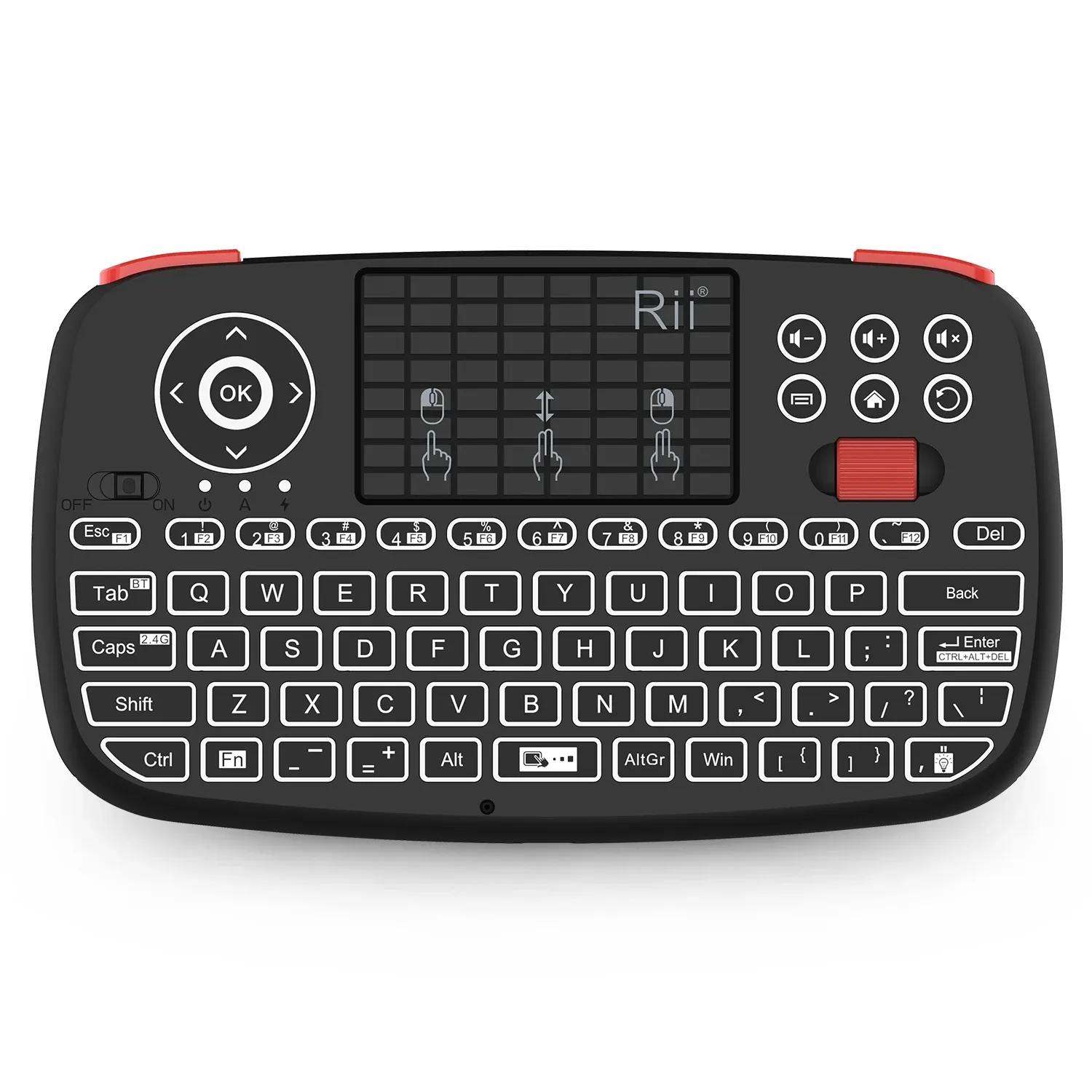Rii I4 Mini Clavier sans fil avec pavé tactile, rétroéclairé, 2,4 GHz et Bluetooth, compatible Windows, Android TV Box et Smart TV 13