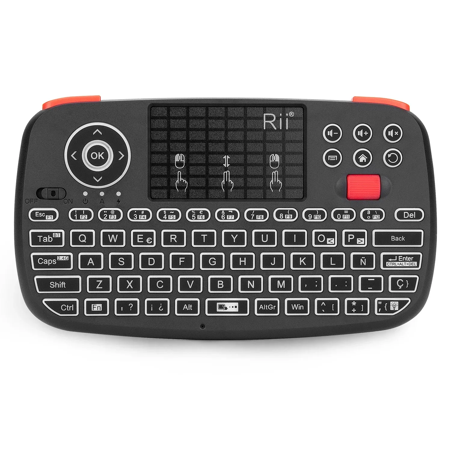 Rii I4 Mini Clavier sans fil avec pavé tactile, rétroéclairé, 2,4 GHz et Bluetooth, compatible Windows, Android TV Box et Smart TV 11