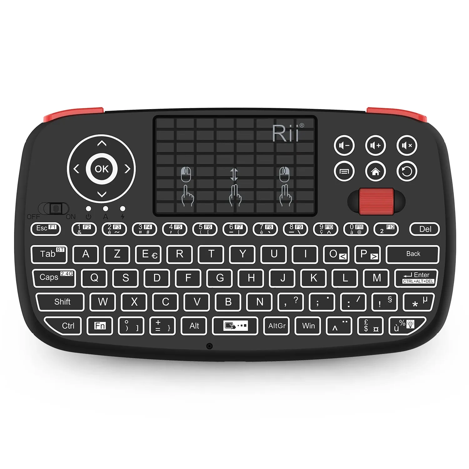 Rii I4 Mini Clavier sans fil avec pavé tactile, rétroéclairé, 2,4 GHz et Bluetooth, compatible Windows, Android TV Box et Smart TV 7
