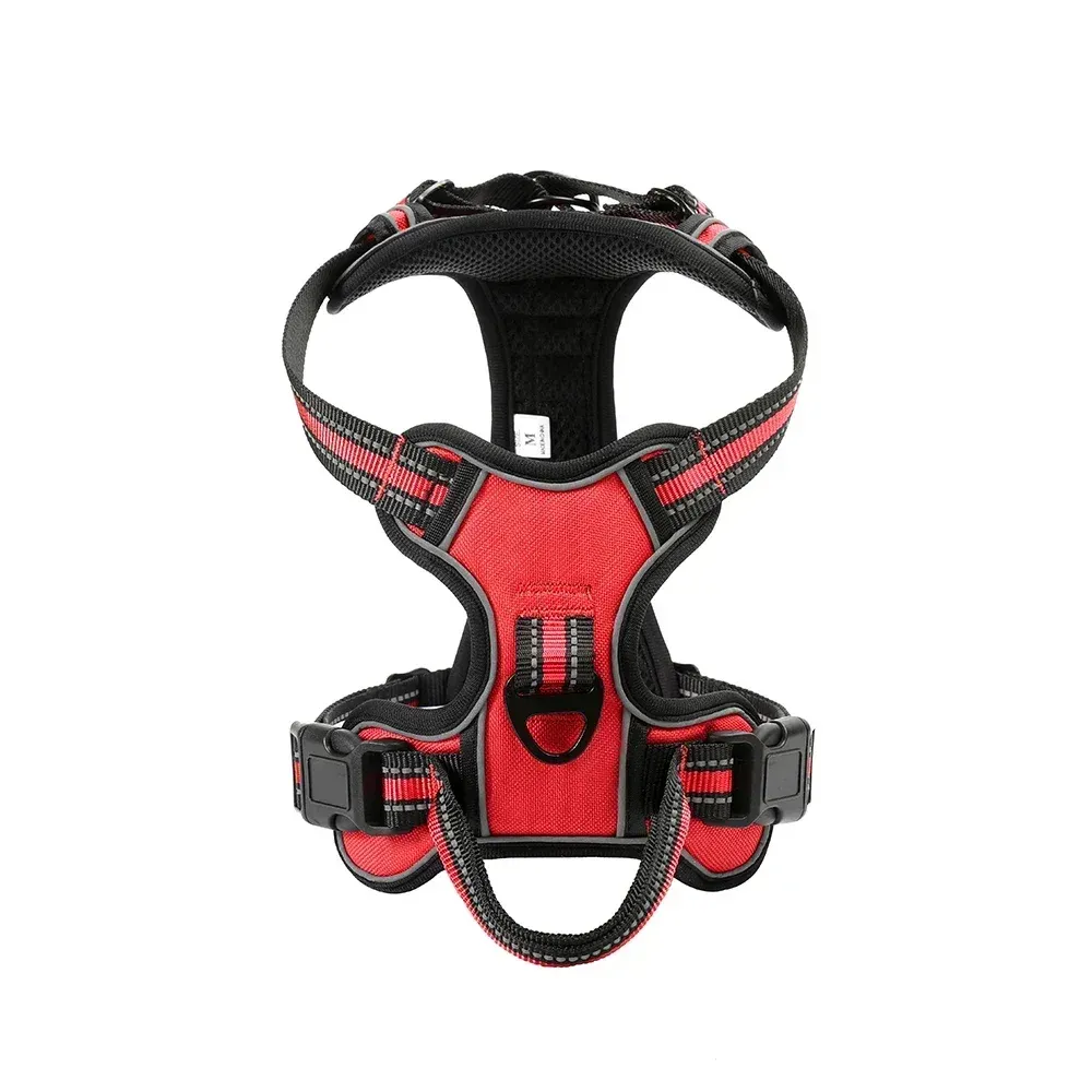 Harnais réglable en nylon pour chien avec gilet réfléchissant, doux, respirant et sans traction, pour petites, moyennes et grandes races 5