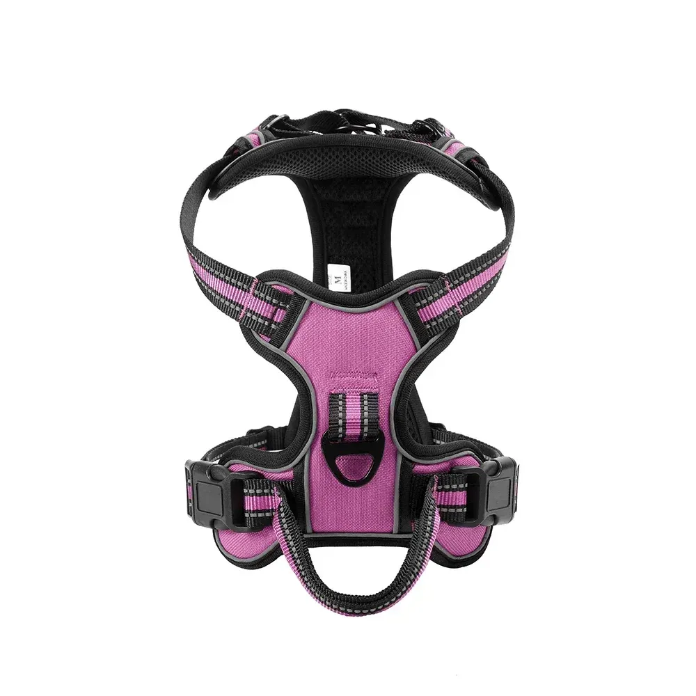 Harnais réglable en nylon pour chien avec gilet réfléchissant, doux, respirant et sans traction, pour petites, moyennes et grandes races 12
