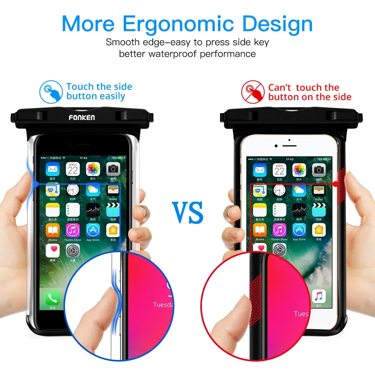 Pochette étanche transparente pour smartphone, compatible iPhone 15 2