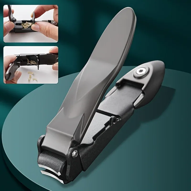 Coupe-ongles pour hommes avec récupérateur, coupe-ongles autocollecteur et résistant, à levier ergonomique, pour garder les ongles 4