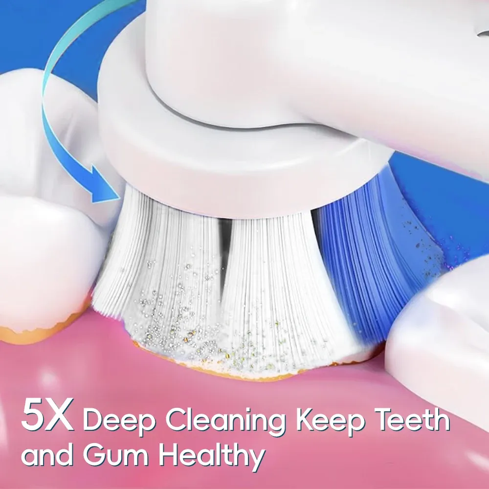 Brosse à dents électrique intelligente rechargeable, compatible avec les têtes de remplacement Oral-B 5