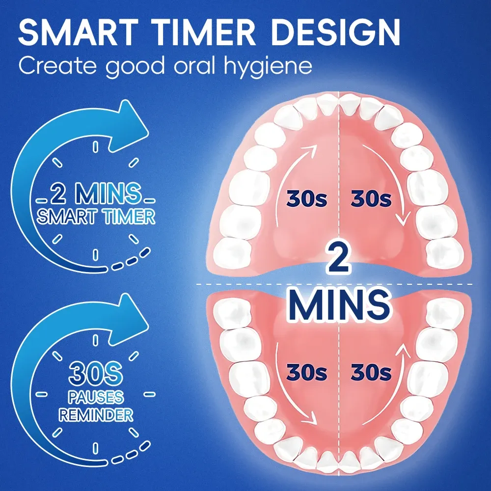 Brosse à dents électrique intelligente rechargeable, compatible avec les têtes de remplacement Oral-B 6