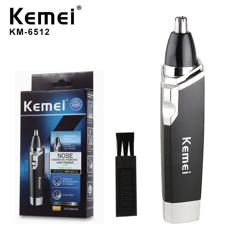 Tondeuse à poils de nez professionnelle Kemei pour hommes, tondeuse à barbe et à sourcils, tondeuse à poils de nez et d'oreilles