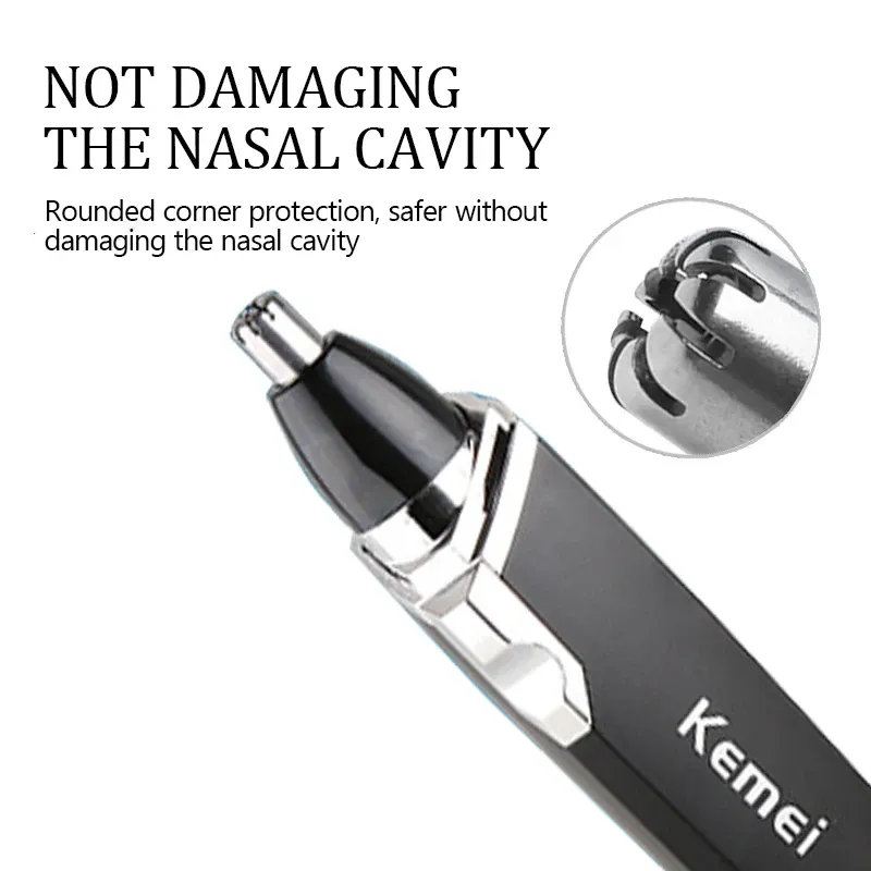 Tondeuse à poils de nez professionnelle Kemei pour hommes, tondeuse à barbe et à sourcils, tondeuse à poils de nez et d'oreilles 6