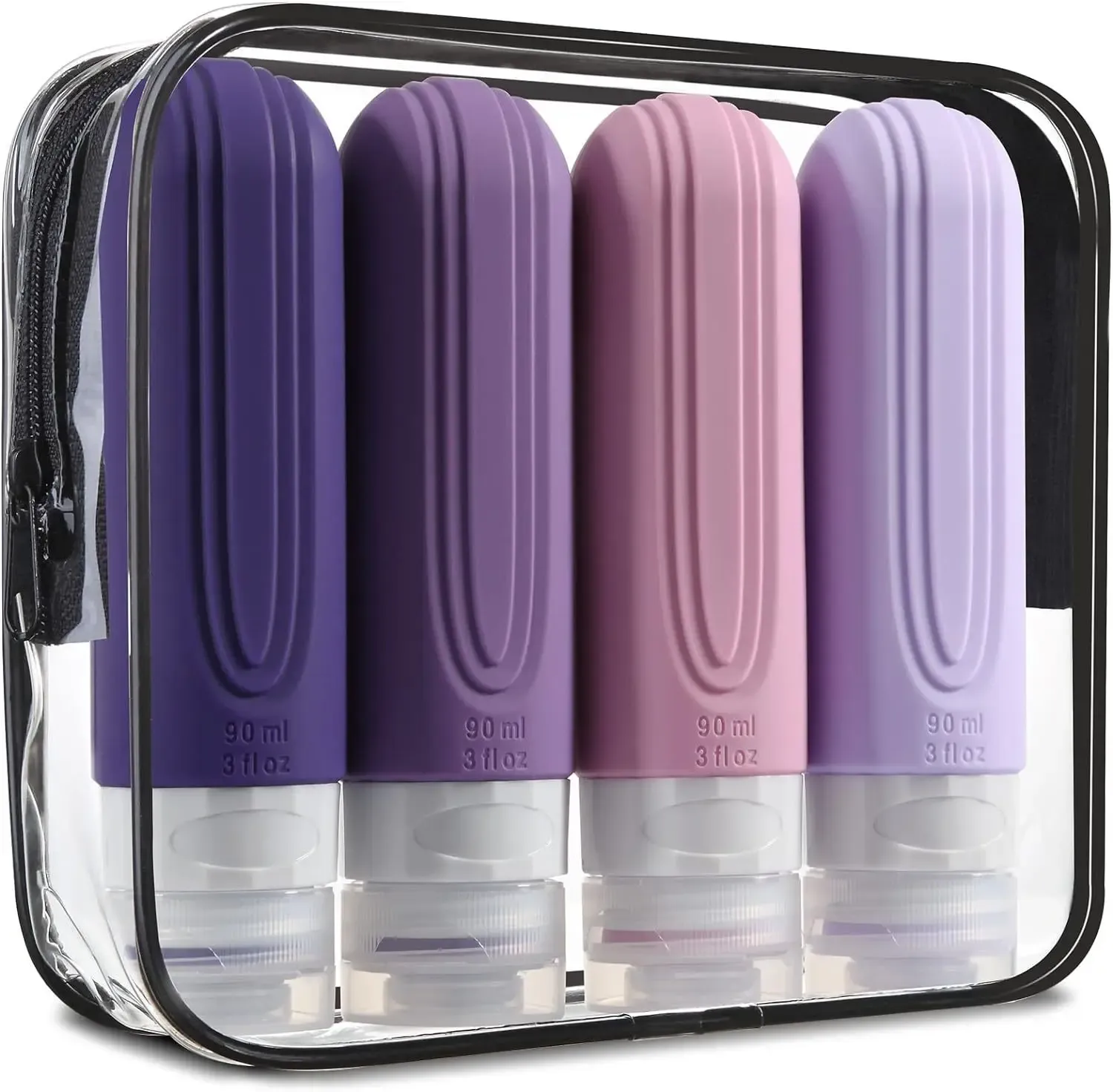 Flacons de voyage en silicone, détail des contenants