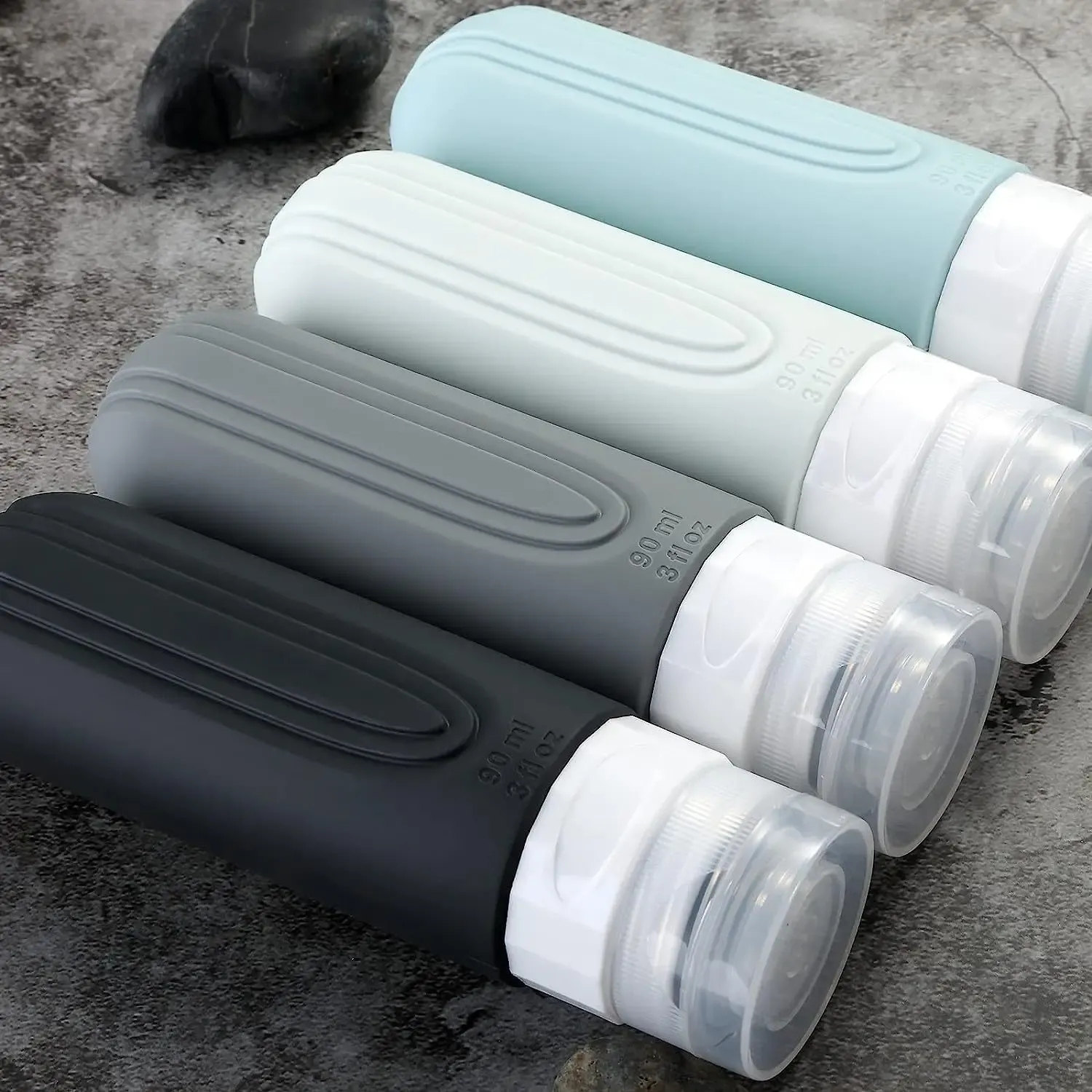 Flacons de voyage en silicone, ambiance lifestyle