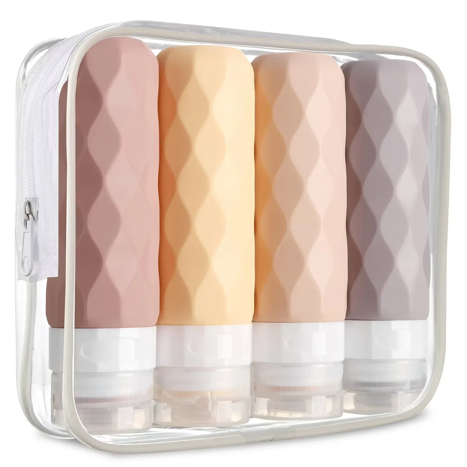 Flacons de voyage en silicone 90 ml, lot de bouteilles vides rechargeables à presser, étanches, pour shampoing, après-shampooing et lotion 11