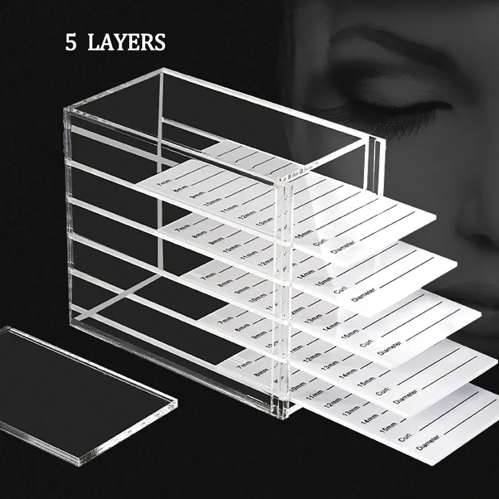 Boîte de rangement pour extensions de cils, 5 niveaux, palette acrylique, organisateur de cils, présentoir, accessoires de maquillage - Image 1