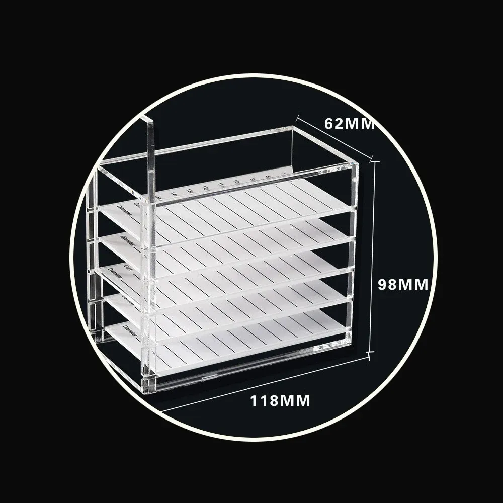 Boîte de rangement pour extensions de cils, 5 niveaux, palette acrylique, organisateur de cils, présentoir, accessoires de maquillage 4